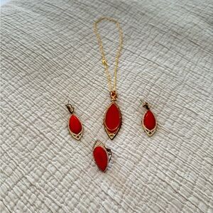 Red/Gold Matching Jewelry Set